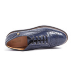 Leather Platform Lace-Up Shoes // Blue (IT: 39)