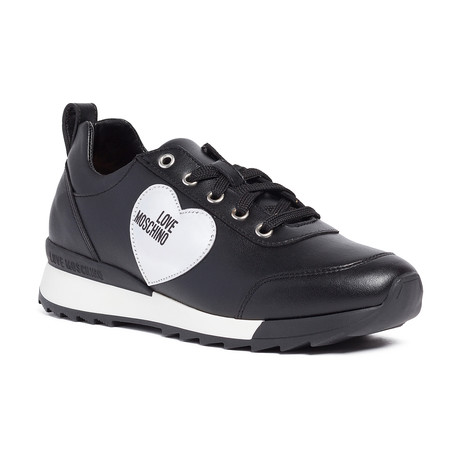 Leather Lace-Up Sneaker // Black + White (IT: 36)