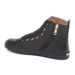 High-Top Leather Heart Sneakers // Black (IT: 41)