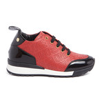 Love Moschino // High-Top Embossed Logo Sneaker // Red + Black (IT: 41)