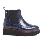 Leather Slip-On Boots // Blue (IT: 37)