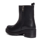 Block Heel Leather Boot // Black + Silver (IT: 40)
