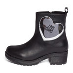 Block Heel Leather Boot // Black + Silver (IT: 35)