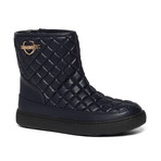 Quilted Leather Boot // Navy (IT: 41)