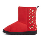 Suede Ankle Boot // Red (IT: 40)