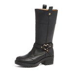 Leather Chunky Heel Boot // Black (IT: 35)