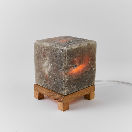 Gray Himalayan Salt Lamp Crystal Cube