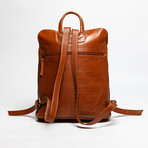 Tech Leather Backpack // Light Brown // Large