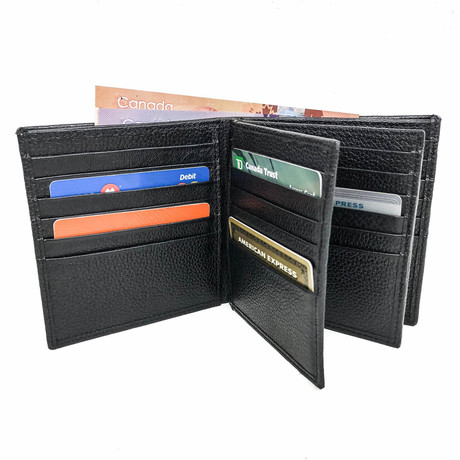 Leather Card Wallet // 30 Cards // Black
