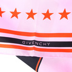 Givenchy // Silk "17" Scarf // Pink + Black