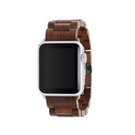 EcoStrap // Wooden Apple Watch Band // Walnut + Silver (Apple Watch 1-4 (38mm/40mm))