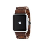 EcoStrap // Wooden Apple Watch Band // Walnut + Silver (Apple Watch 1-4 (38mm/40mm))