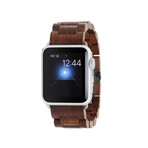 EcoStrap // Wooden Apple Watch Band // Walnut + Silver (Apple Watch 1-4 (38mm/40mm))