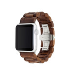 EcoStrap // Wooden Apple Watch Band // Walnut + Silver (Apple Watch 1-4 (38mm/40mm))