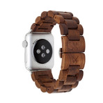 EcoStrap // Wooden Apple Watch Band // Walnut + Silver (Apple Watch 1-4 (38mm/40mm))
