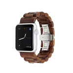 EcoStrap // Wooden Apple Watch Band // Walnut + Silver (Apple Watch 1-4 (38mm/40mm))