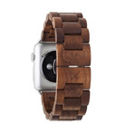 EcoStrap // Wooden Apple Watch Band // Walnut + Silver (Apple Watch 1-4 (38mm/40mm))