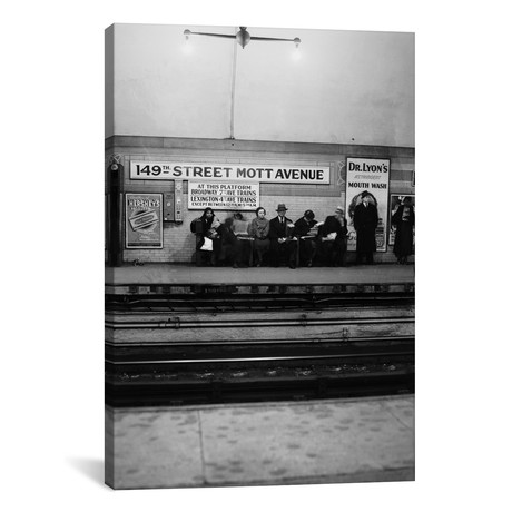 Men And Women Waiting For Subway Train 149Th Street // 1930s (18"W x 26"H x 0.75"D)
