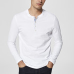 Niklas Long Sleeve Split Neck Henley // Bright White (2XL)