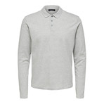 Jon Long-Sleeve Polo // Medium Grey (L)