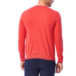 Crossed Pattern Sweater // Crimson Red (L)