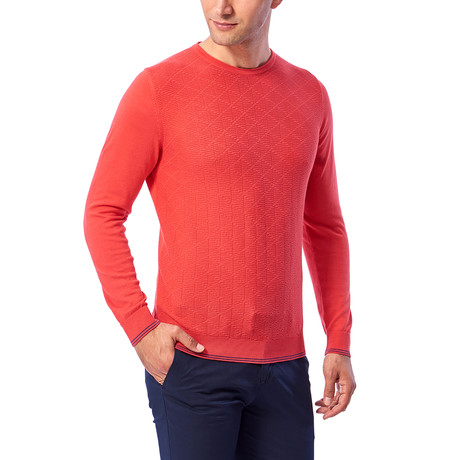 Crossed Pattern Sweater // Crimson Red (XS)