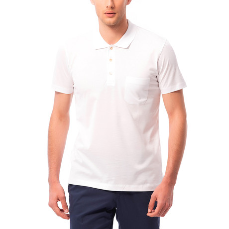 Solid Pocket Polo // White (S)