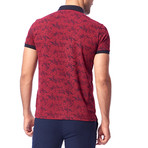 Decorative Print Polo // Claret Red (XL)