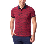 Decorative Print Polo // Claret Red (XL)