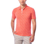 Flower Pattern Polo // Vermilion (XL)