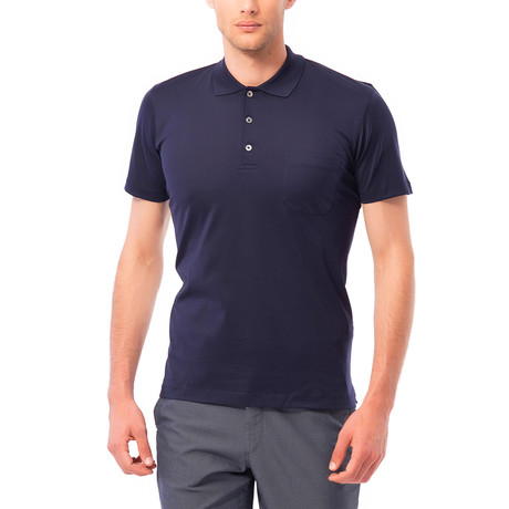 Solid Pocket Polo // Navy Blue (S)