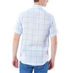 Big Plaid Short-Sleeve Button-Up Shirt // Blue (L)