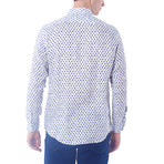 Blue Blot Patter Button-Up Shirt // Blue (L)