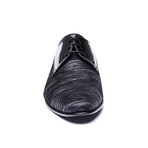 Textured Toe Patent Leather Dress Shoe // Black (Euro: 43)