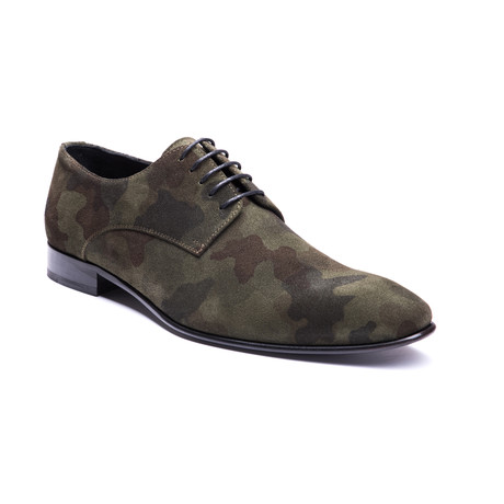 Suede Derby Shoe // Green Camo (Euro: 40)