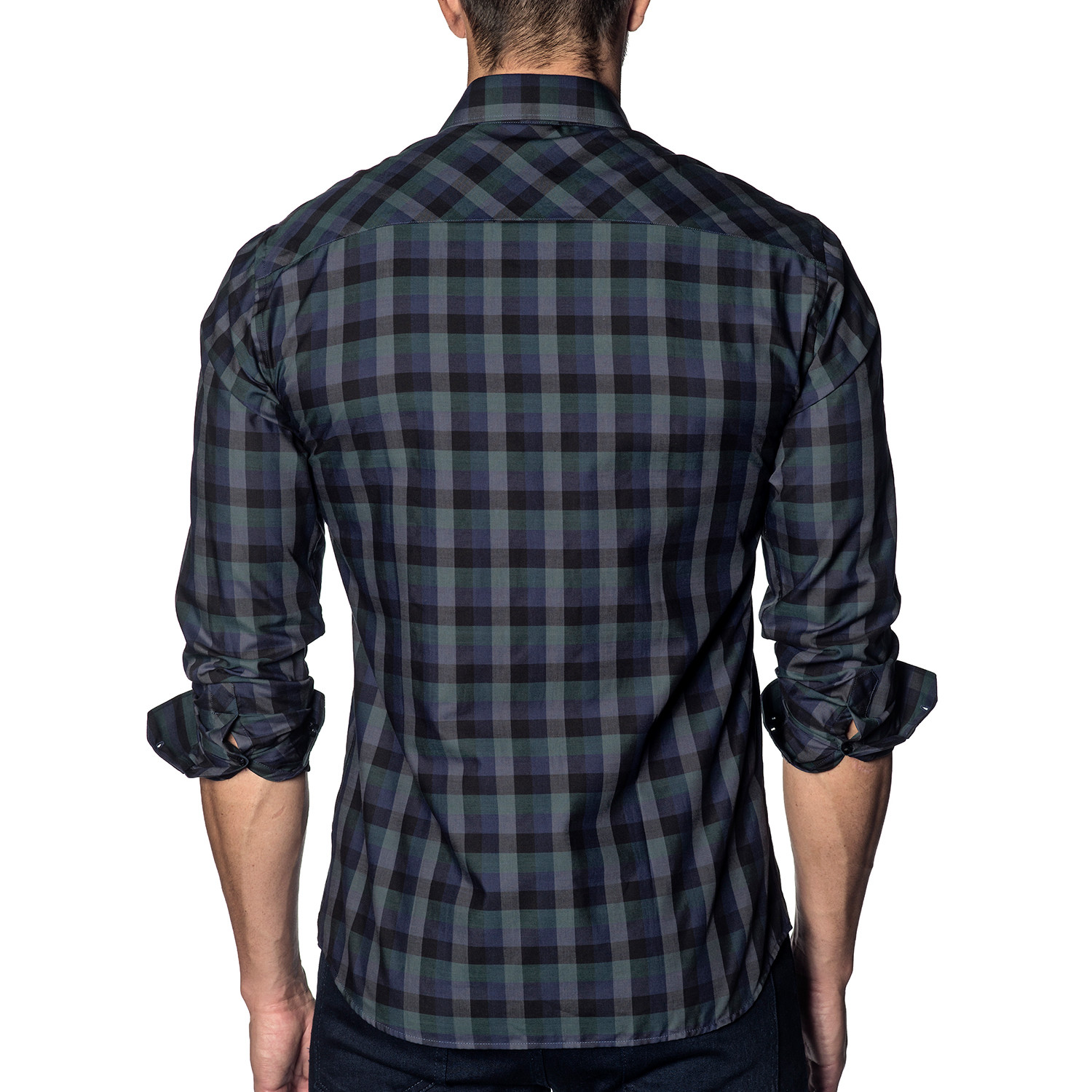 Woven Long Sleeve Shirt // Green + Purple + Black Check (S) - Jared ...