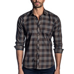 Woven Long Sleeve Shirt // Brown Check (2XL)