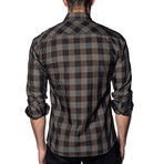 Woven Long Sleeve Shirt // Brown Check (2XL)