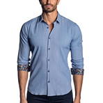 Woven Long Sleeve Shirt // Blue (XL)