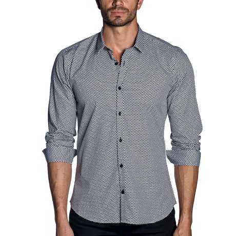 Woven Long Sleeve Shirt // White + Black (XS)