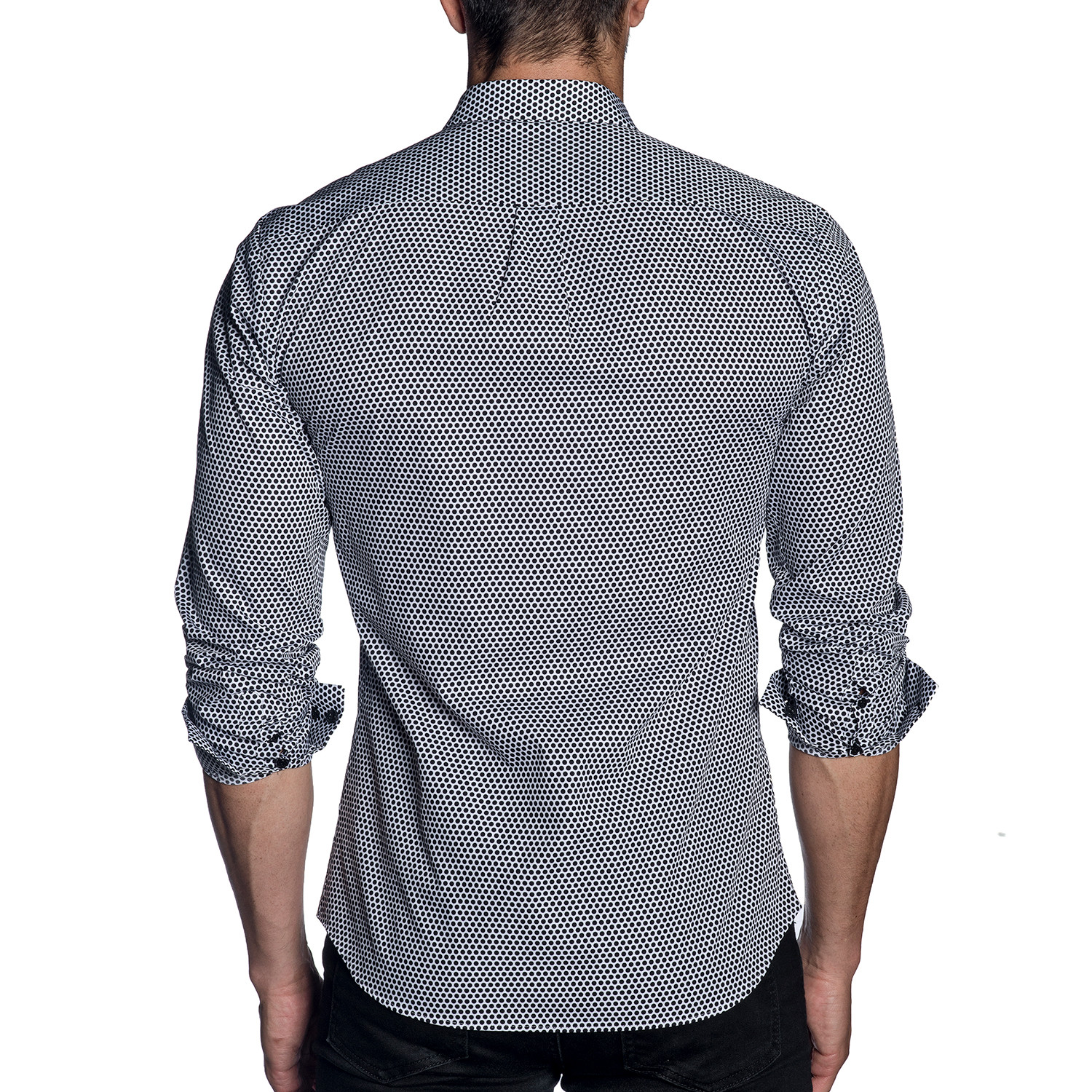 Woven Long Sleeve Shirt // White + Black (XS) - Jared Lang - Touch of ...