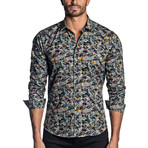 Woven Long Sleeve Shirt // Camo Parrots (XL)