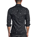 Woven Long Sleeve Shirt // Black Dinosaurs (S)