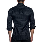 Woven Long Sleeve Shirt // Black Zigzag (XL)