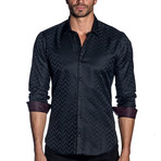 Woven Long Sleeve Shirt // Black Zigzag (M)