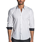 Zack Long Sleeve Shirt // White + Black Cuff (M)