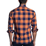 Carl Plaid Long Sleeve Shirt // Orange + Navy (2XL)