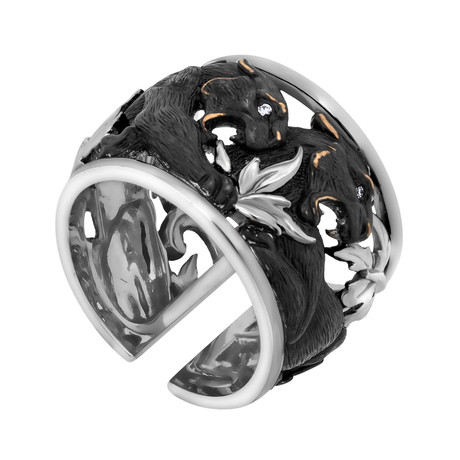 Magerit Puma 18k White Gold Diamond Ring // Ring Size: 7