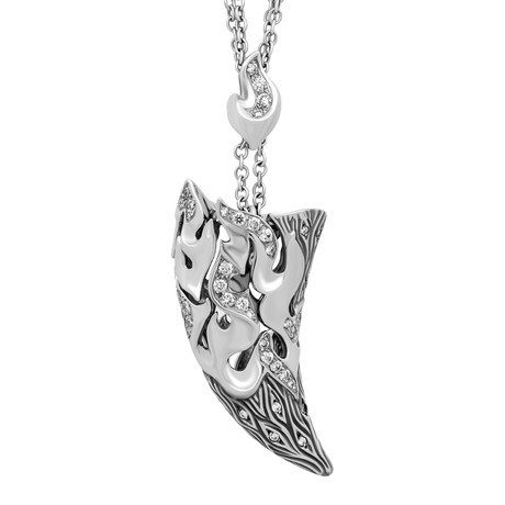 Magerit Fire Colmillo Small 18k White Gold Diamond Necklace