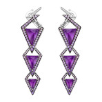 Stephen Webster Lady Stardust 18k White Gold Multi-Stone Long Bolt Earrings